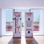 2 Mobile signage towers in the exhibition area